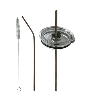 Lid + 2x stainless steel straw