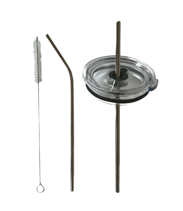 Lid + 2x stainless steel straw